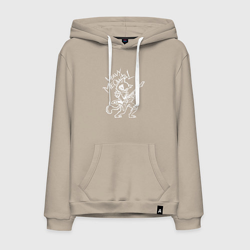 Мужская толстовка-худи Кот хеви метал / Миндальный – фото 1