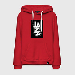 Толстовка-худи хлопковая мужская Джазовые стили, цвет: красный