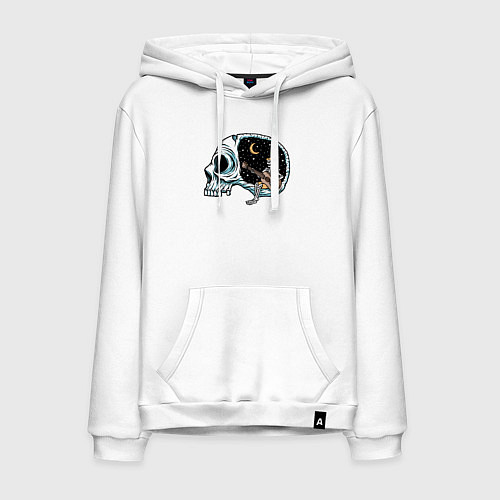 Мужская толстовка-худи Dead music / Белый – фото 1