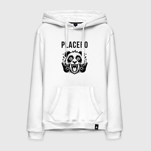 Мужская толстовка-худи Placebo - rock panda / Белый – фото 1