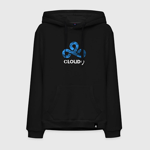 Мужская толстовка-худи Cloud9 - blue cloud logo / Черный – фото 1