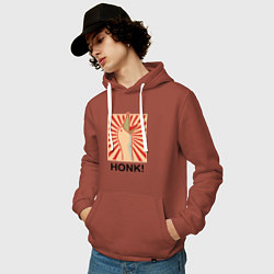 Толстовка-худи хлопковая мужская Гусь honk, цвет: кирпичный — фото 2