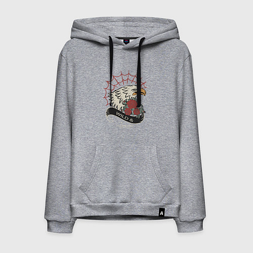 Мужская толстовка-худи Орёл дух свободы / Меланж – фото 1