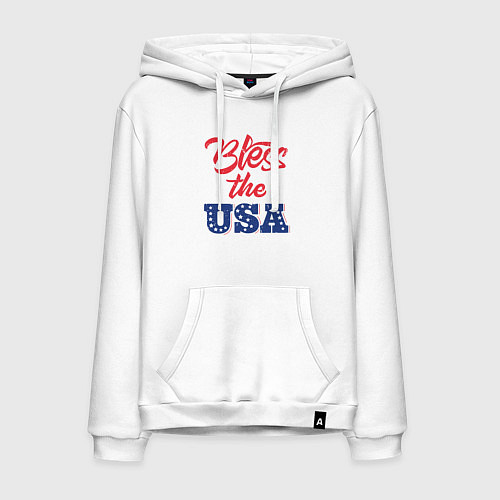 Мужская толстовка-худи Bless the USA / Белый – фото 1