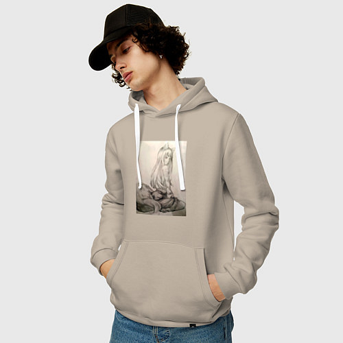 Мужская толстовка-худи Мудрая волчица Холо / Миндальный – фото 3