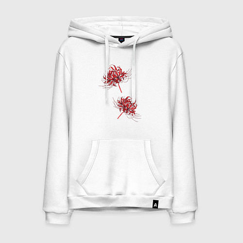 Мужская толстовка-худи Токийский гуль Паучья лилия / Белый – фото 1
