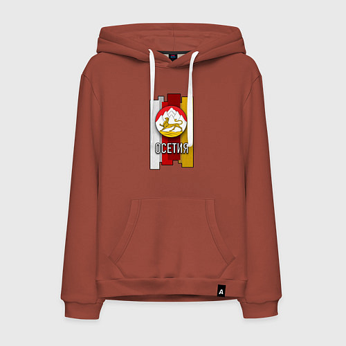 Мужская толстовка-худи Осетия герб / Кирпичный – фото 1