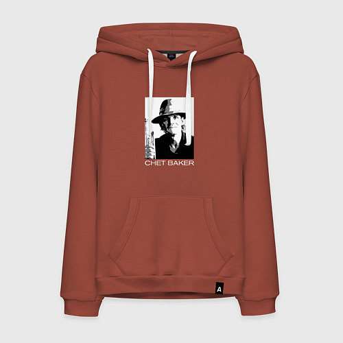 Мужская толстовка-худи Chet Baker jazz legend / Кирпичный – фото 1