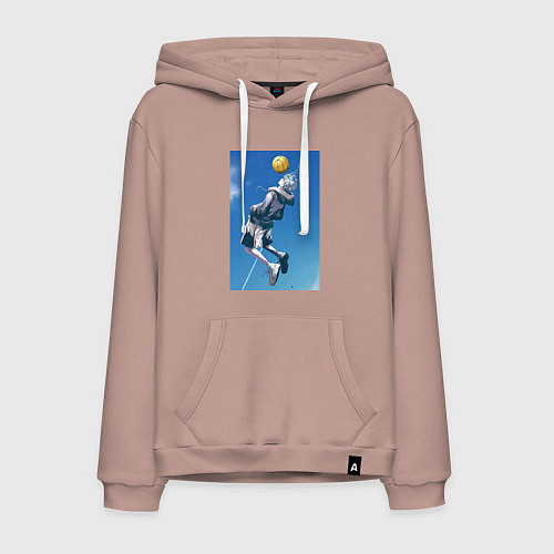 Мужская толстовка-худи Баскетбол Тэцуя Куроко арт / Пыльно-розовый – фото 1