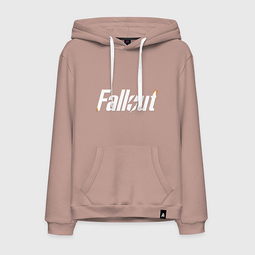 Мужская толстовка-худи Fallout fire / Пыльно-розовый – фото 1