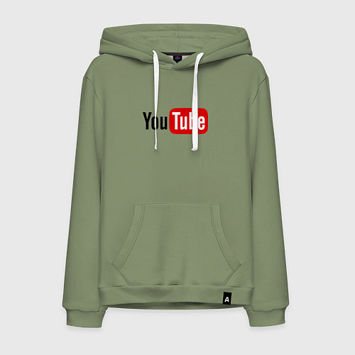 Мужская толстовка-худи You tube logo / Авокадо – фото 1