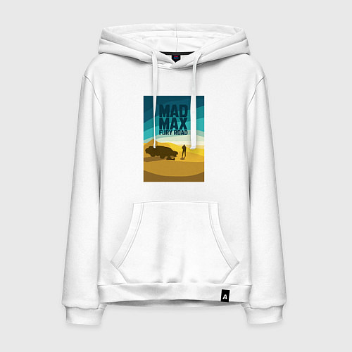 Мужская толстовка-худи Макс - дорога ярости / Белый – фото 1