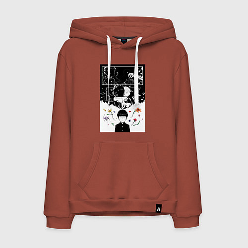 Мужская толстовка-худи Моб Психо Шигэо Кагэяма / Кирпичный – фото 1