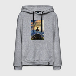 Толстовка-худи хлопковая мужская Легенда о зельде - Линк, цвет: меланж