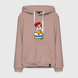 Толстовка-худи хлопковая мужская Собачка антидепрессант, цвет: пыльно-розовый