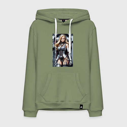 Мужская толстовка-худи Cyber sexy Barbie - ai art fantasy / Авокадо – фото 1