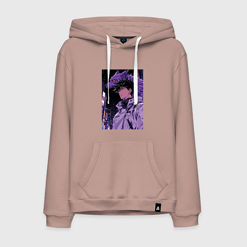 Мужская толстовка-худи Магическая битва Мэгуми Фусигуро волк / Пыльно-розовый – фото 1