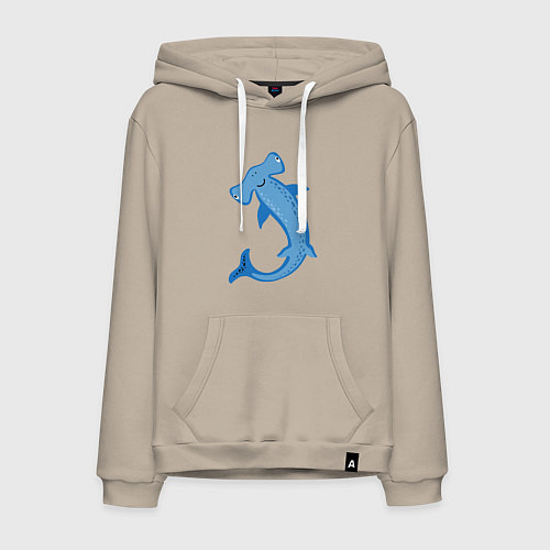 Мужская толстовка-худи Рыба-молот / Миндальный – фото 1