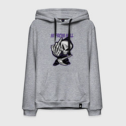 Толстовка-худи хлопковая мужская Смерть - привет из ада, цвет: меланж
