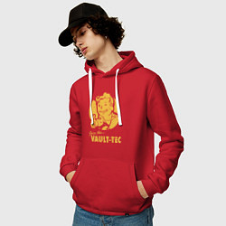 Толстовка-худи хлопковая мужская Vault boy like print, цвет: красный — фото 2