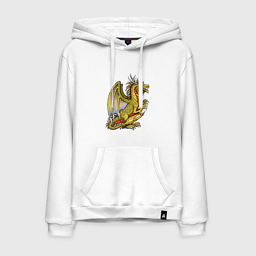 Мужская толстовка-худи HOMM3 gold dragon / Белый – фото 1