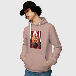 Толстовка-худи хлопковая мужская Хвост Феи Нацу Драгнил дракон, цвет: пыльно-розовый — фото 2