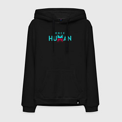 Толстовка-худи хлопковая мужская Once human logo, цвет: черный