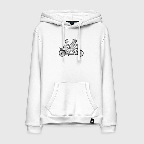 Мужская толстовка-худи Котята на велике / Белый – фото 1