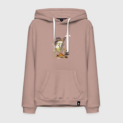 Толстовка-худи хлопковая мужская Ходячий замок: Studio Ghibli, цвет: пыльно-розовый
