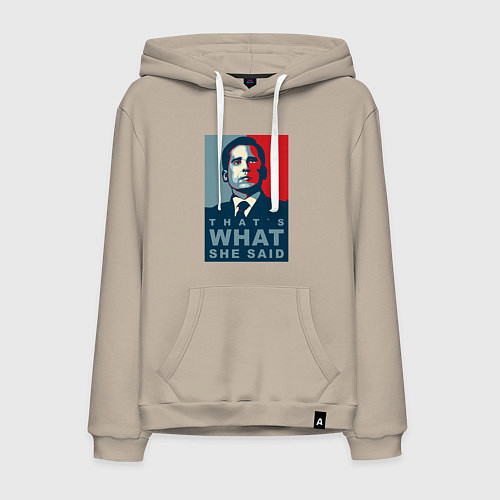 Мужская толстовка-худи Thats what she said - the office / Миндальный – фото 1