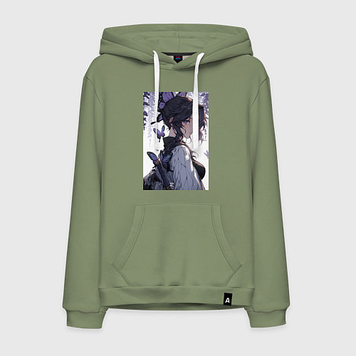 Мужская толстовка-худи Клинок, рассекающий демонов Синобу Котё бабочка / Авокадо – фото 1