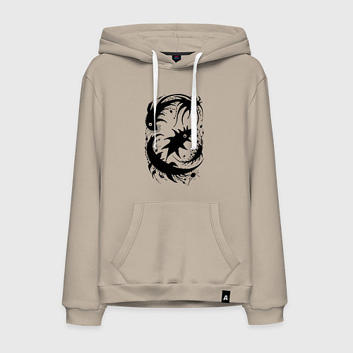 Мужская толстовка-худи Абстрактные твари - нейросеть / Миндальный – фото 1