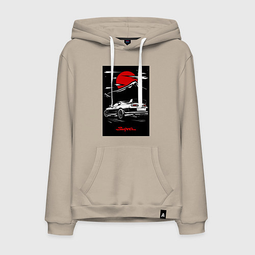 Мужская толстовка-худи Toyota Supra jdm гоночный / Миндальный – фото 1