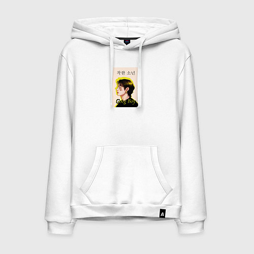 Мужская толстовка-худи Техен хороший мальчик / Белый – фото 1