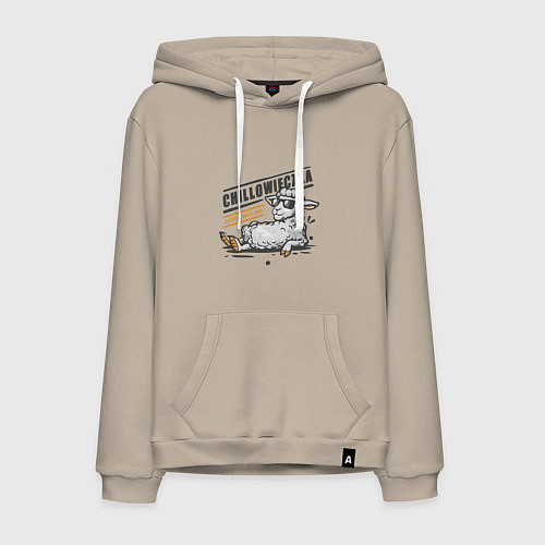 Мужская толстовка-худи Chillowieczka - овечка чилит / Миндальный – фото 1