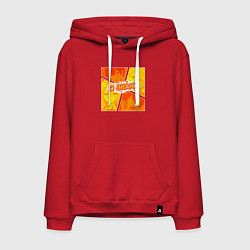 Толстовка-худи хлопковая мужская Аля иногда кокетничает со мной по-русски - Я знаю, цвет: красный