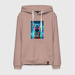 Мужская толстовка-худи Cyber Pikachu in the neon metropolis - ai art