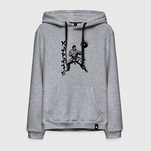 Мужская толстовка-худи Karate fighter / Меланж – фото 1