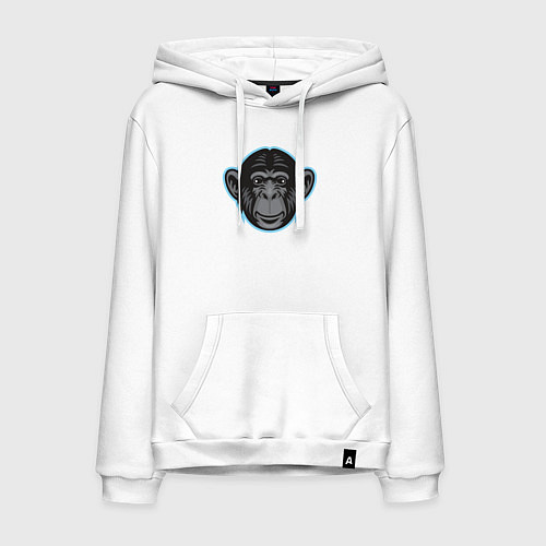 Мужская толстовка-худи Funny monkey / Белый – фото 1