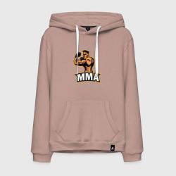 Толстовка-худи хлопковая мужская Fighter MMA, цвет: пыльно-розовый