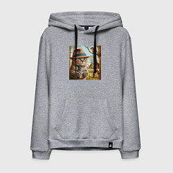 Мужская толстовка-худи Кот журналист - нейроарт