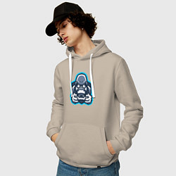 Толстовка-худи хлопковая мужская Gamer monkey, цвет: миндальный — фото 2