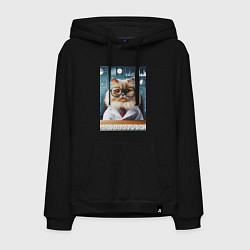 Мужская толстовка-худи Кот аналитик - нейроарт