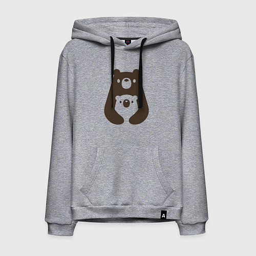 Мужская толстовка-худи Мишки-обнимашки / Меланж – фото 1