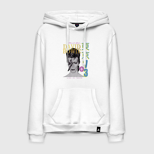 Мужская толстовка-худи David Bowie - Live in Tokyo 73 / Белый – фото 1