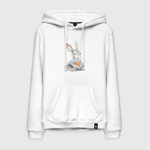 Мужская толстовка-худи Кролик в кимоно / Белый – фото 1