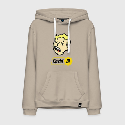 Мужская толстовка-худи Vault boy - covid 19 / Миндальный – фото 1