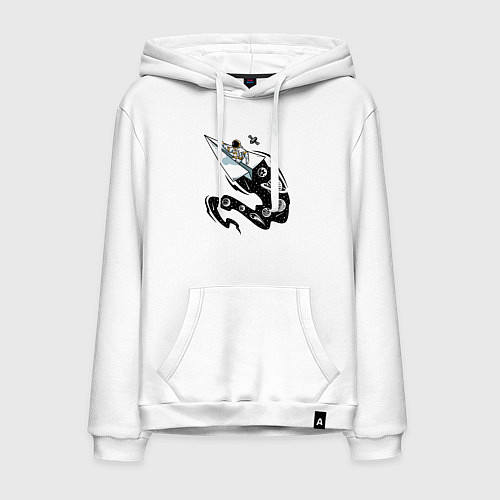 Мужская толстовка-худи Космический бумажный самолётик / Белый – фото 1