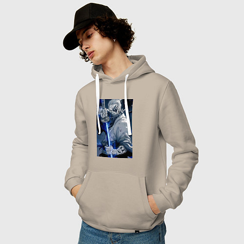 Мужская толстовка-худи Ван-Пис Рюма Симоцуки / Миндальный – фото 3