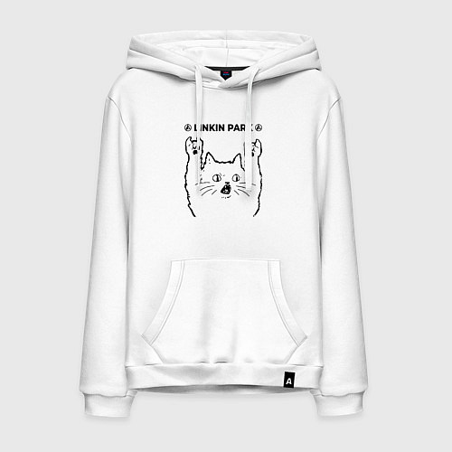 Мужская толстовка-худи Linkin Park 2024 - rock cat / Белый – фото 1